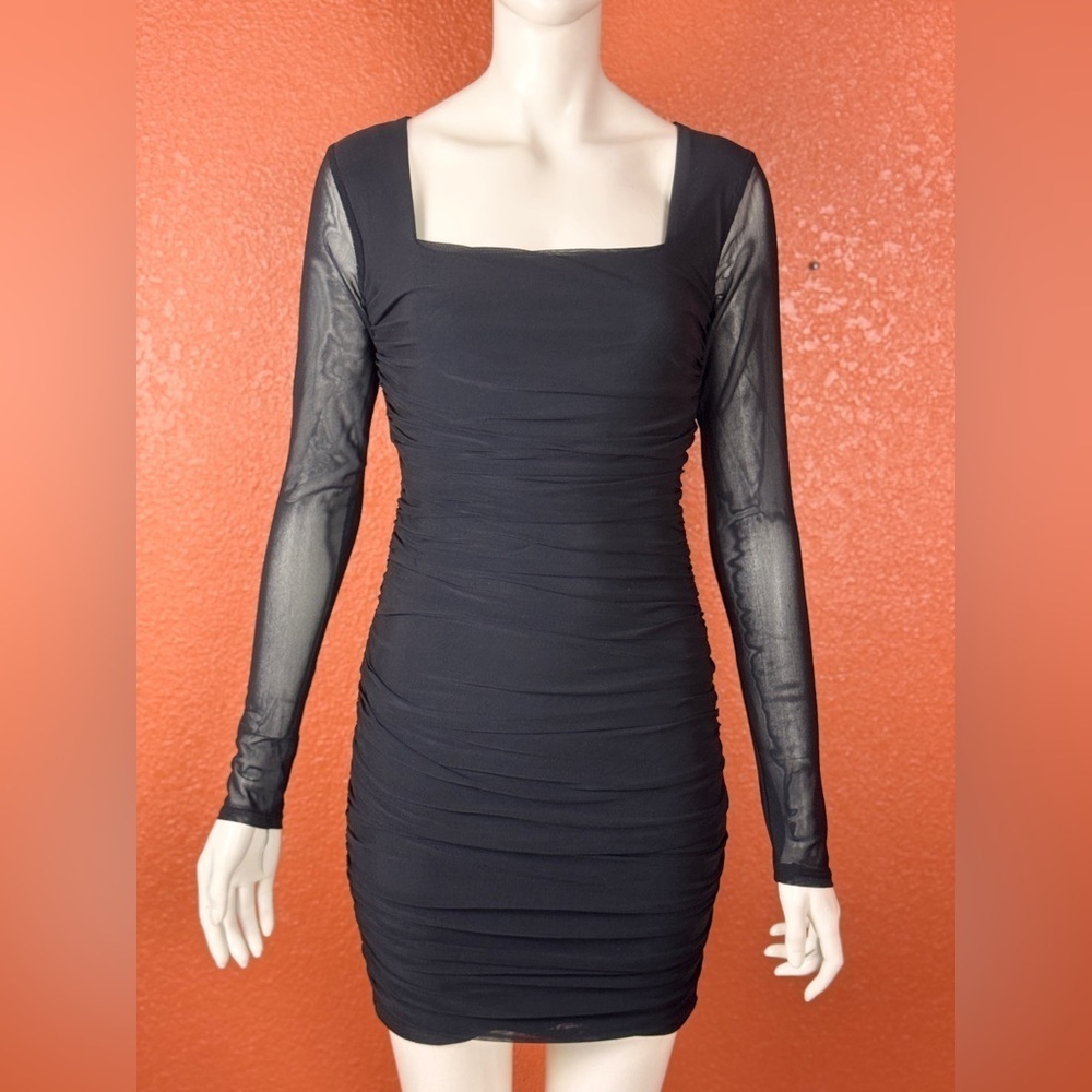 Day&Night Elegant Black Long Sleeve Dress Size Medium. E49